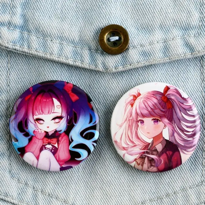 Значки закатные «Аниме девочки», 38 мм, МИКС Значки закатные «Аниме девочки», 38 мм, МИКС