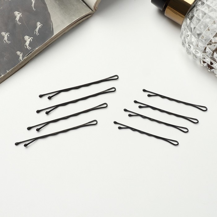 Невидимка для волос  Невидимка для волос "Тейлор" (набор 36 шт) ребристые, 4,5 и 5,3 см, чёрный