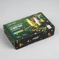 Светодиодные свечи на прищепках 10 см, 10 штук, от батареек ААх1, пульт ДУ, свечение мульти (RGB)