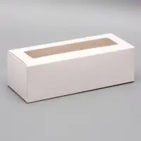 Коробка с окном под рулет, белая, 26&times;10&times;8 см, МИКС