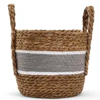 Кашпо плетёное для цветов &laquo;Инга&raquo;, коричнево-серое, набор 3 шт.