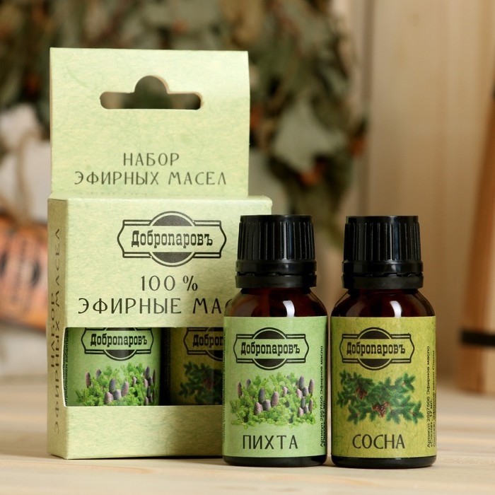 Набор эфирных масел пихта, сосна Набор эфирных масел пихта, сосна "Добропаровъ", 2 шт по 17 мл