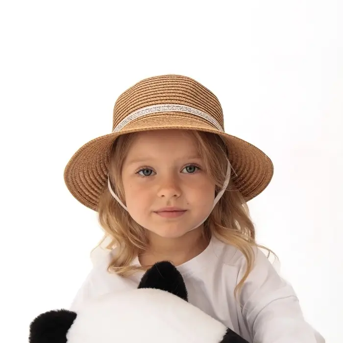Шляпа для девочки MINAKU «Зайка», коричневая, размер 52