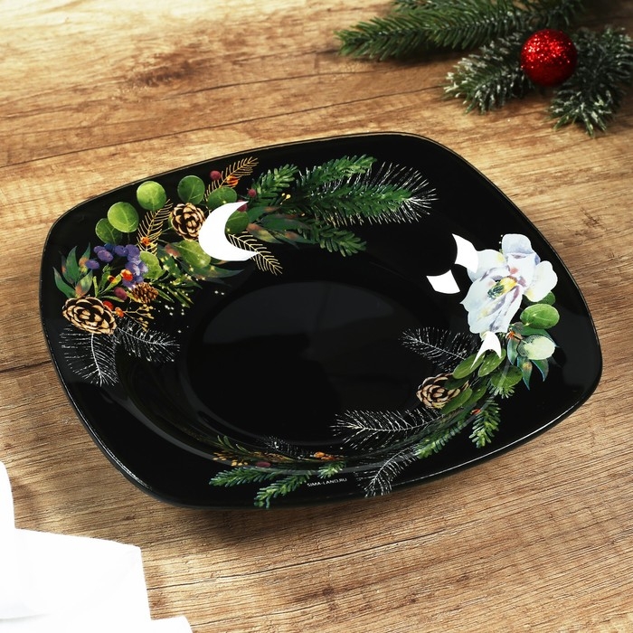 Новый год. Тарелка стеклянная «Зимние истории», 20 см Новый год. Тарелка стеклянная «Зимние истории», 20 см