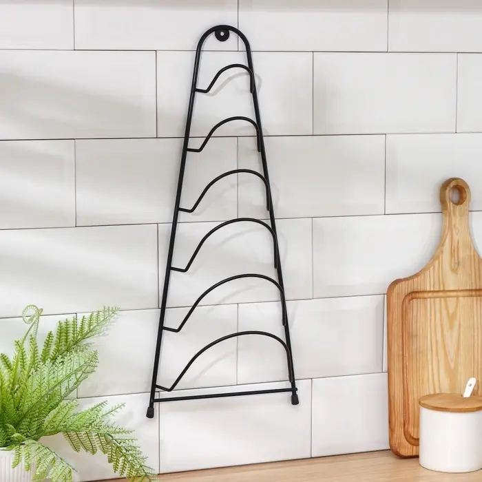 Подставка для крышек подвесная, 19.5&times;9&times;46 см, чёрная