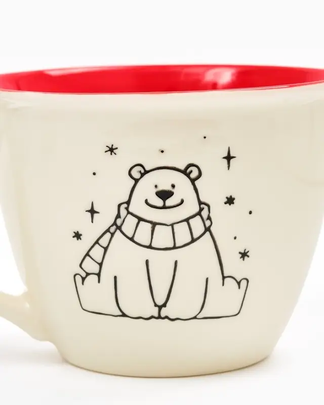 Кружка чайная керамическая «Мишка», 500 мл, ручная работа
