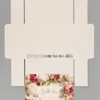 Коробка подарочная самосборная With love, 16.5&times;12&times;5 см, с лентой