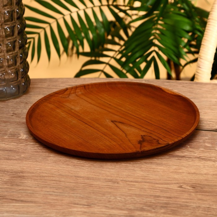 Тарелка 30х30х2 см, тиковое дерево