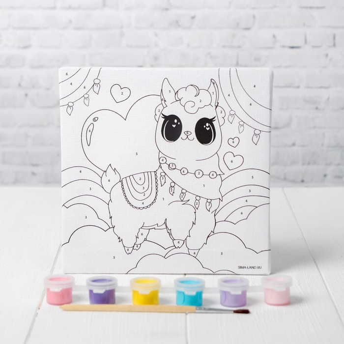 Картина по номерам для детей «Волшебная лама», 15 х 15 см Картина по номерам для детей «Волшебная лама», 15 х 15 см