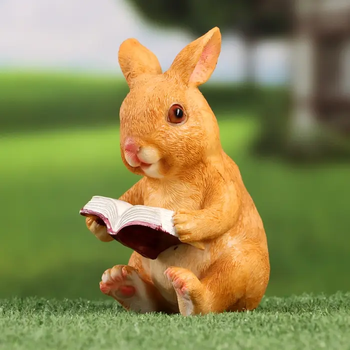 Фигурка полистоун TAKE IT EASY «Зайка читает книжку», 10×8×15 см