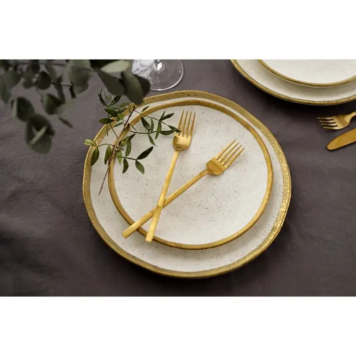 Блюдо фарфоровое сервировочное Magistro Poursephona, d=24 см, бежевый