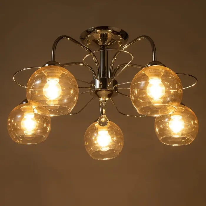 Светильник потолочный BayerLux &laquo;Анрия&raquo;, 5&times;Е27, 40 Вт, хром, 59&times;59&times;30 см