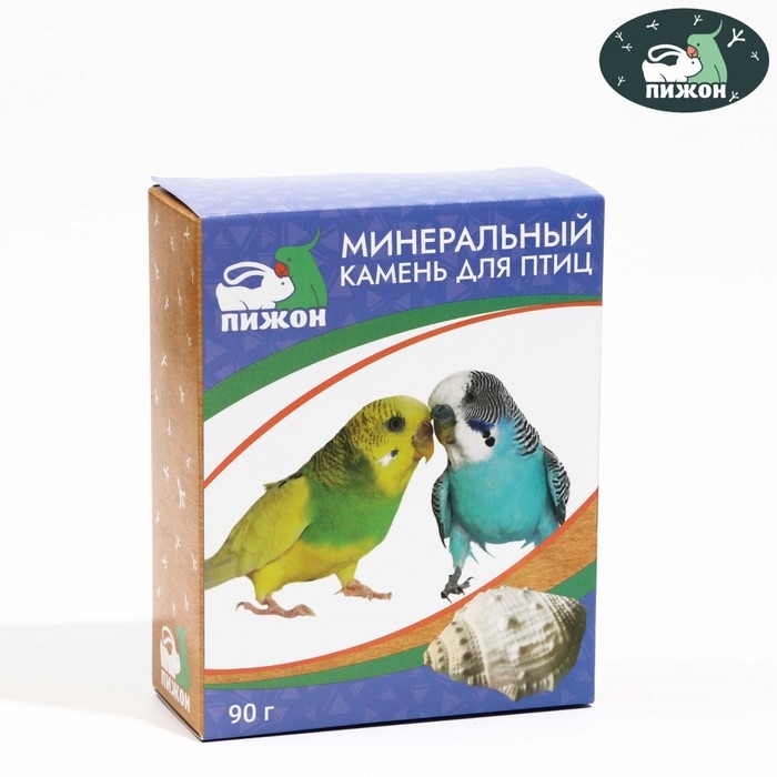 Минеральный камень  Минеральный камень "Пижон" для птиц, ракушка с углем, 90 г