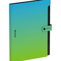 Папка А4 Radiance, 12 отделений, 600 мкм, на кнопке, голубой/зеленый градиент