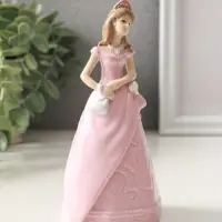 Фигурка керамика &laquo;Леди в розовом платье с сумочкой&raquo;, 6.6&times;7.5&times;14.8 см