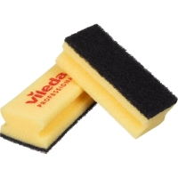 Губки для посуды Vileda Professional черный абраз. желт 102565 7х15 10шт/уп