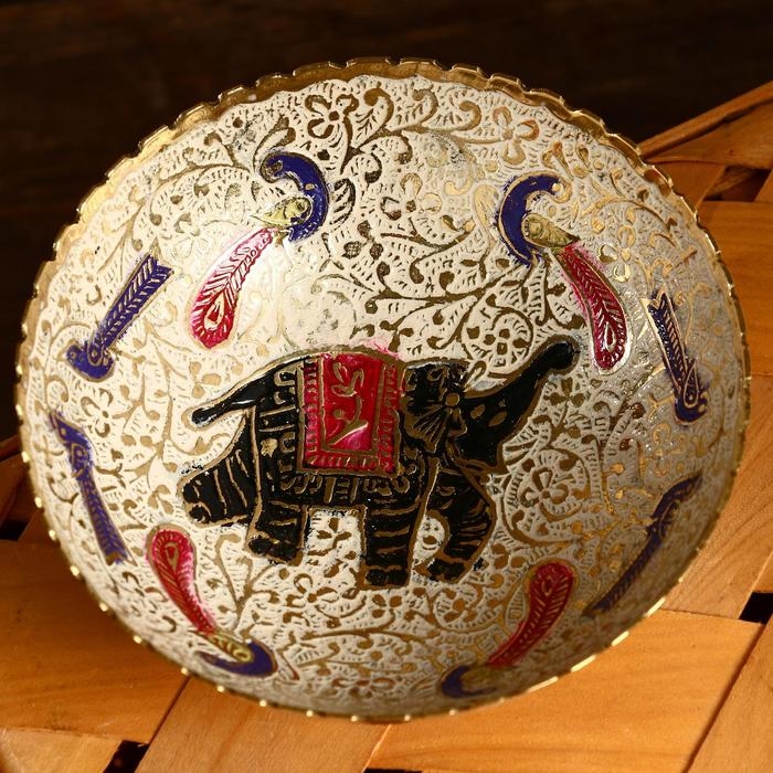 Блюдце "Слон" латунь 10х10х4 см