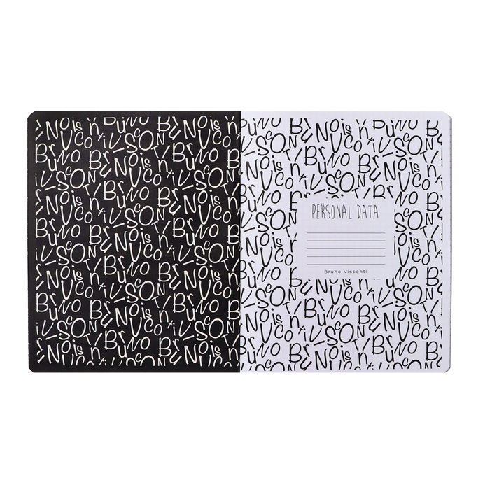 Тетрадь 48 листов в клетку BLACK&WHITE.NEW, обложка мелованный картон, ламинация Тетрадь 48 листов в клетку BLACK&WHITE.NEW, обложка мелованный картон, ламинация "софт-тач", МИКС