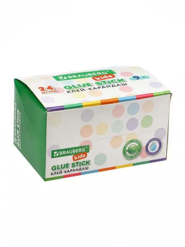 Клей карандаш BRAUBERG KIDS, 9 г, МИКС