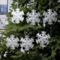 Гирлянда &laquo;Нить&raquo; 2 м с насадками &laquo;Снежинка матовая&raquo;, IP20, прозрачная нить, 36 LED, свечение тёплое белое, 220 В