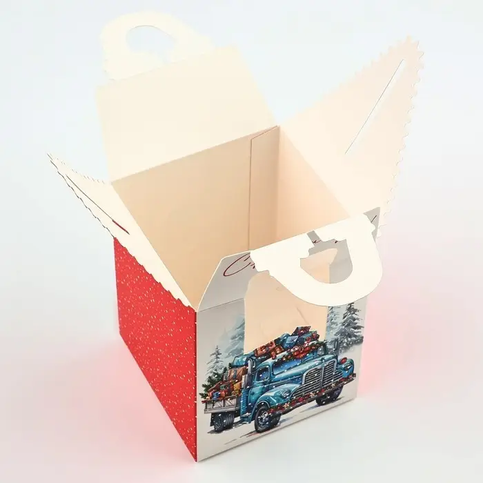 Коробка новогодняя складная «С новым годом!» 9 х 11 х 9 см Коробка новогодняя складная «С новым годом!» 9 х 11 х 9 см