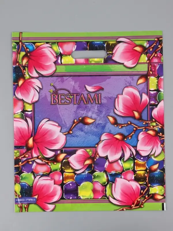 Пакет "Сакура , полиэтиленовый с вырубной ручкой 38х45 см, 60 мкм