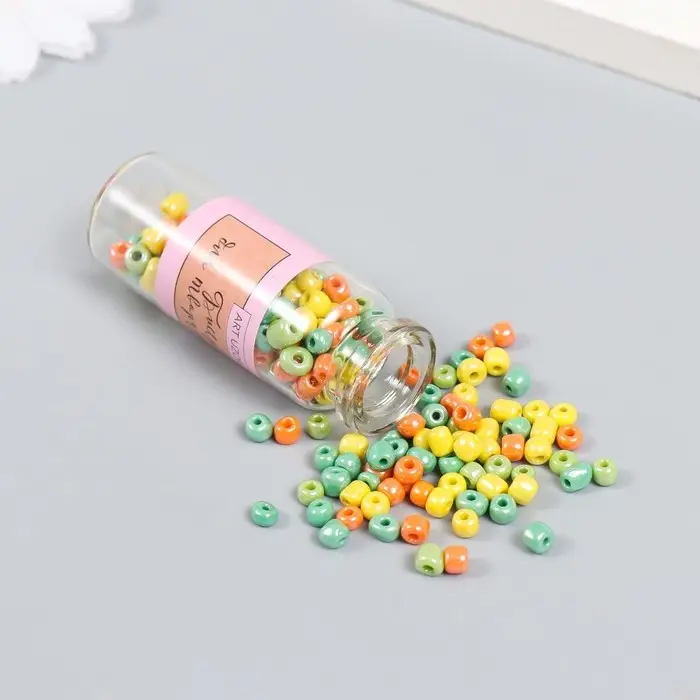 Бисер 6/0 в бутылочке  Бисер 6/0 в бутылочке "Оттенки осени" 20 гр керамический блеск 6х2х2 см