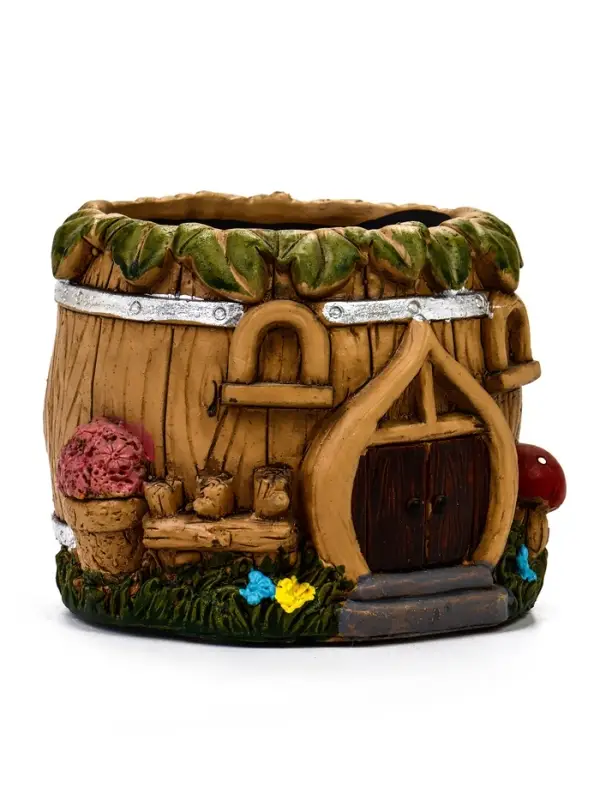 Кашпо "Домик рельеф" 10 х 10 х 8 см