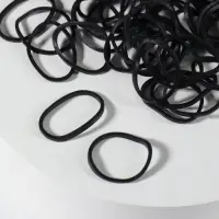 Силиконовые резинки для волос, набор - 800 (&plusmn; 50) шт., d=1.5 см, 50 г, чёрная