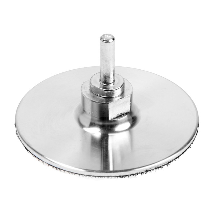 Насадка с липучкой для дрели и УШМ ТУНДРА, тонкий алюминиевый диск, М14, с адаптером, 100 мм Насадка с липучкой для дрели и УШМ ТУНДРА, тонкий алюминиевый диск, М14, с адаптером, 100 мм