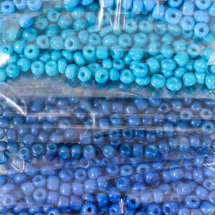 Бисер круглый 6/0  Бисер круглый 6/0 "Оттенки синего" 7 цветов х 15 гр