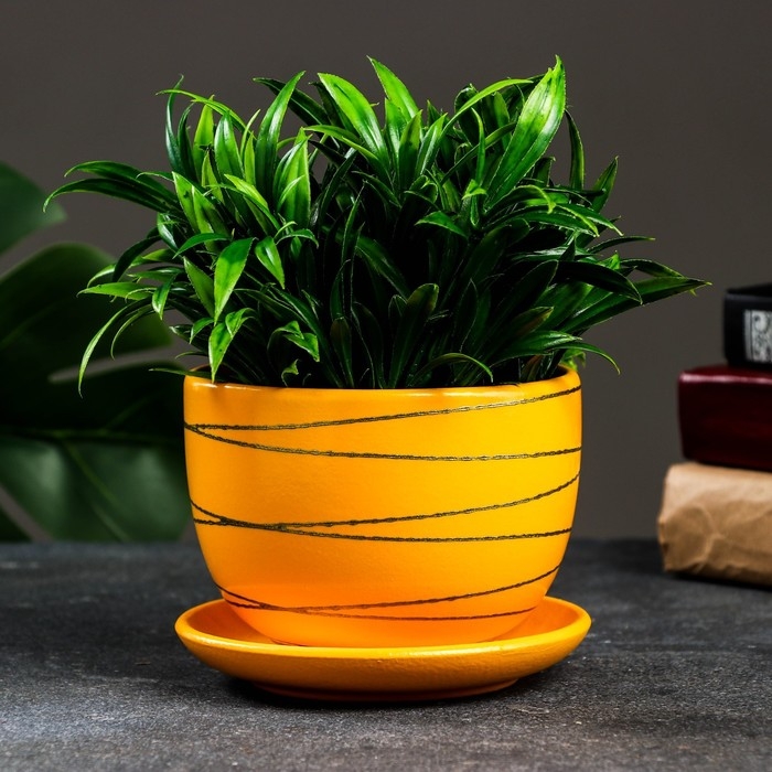 Горшок цветочный Горшок цветочный "Магнолия" жёлтый, 0,5 л