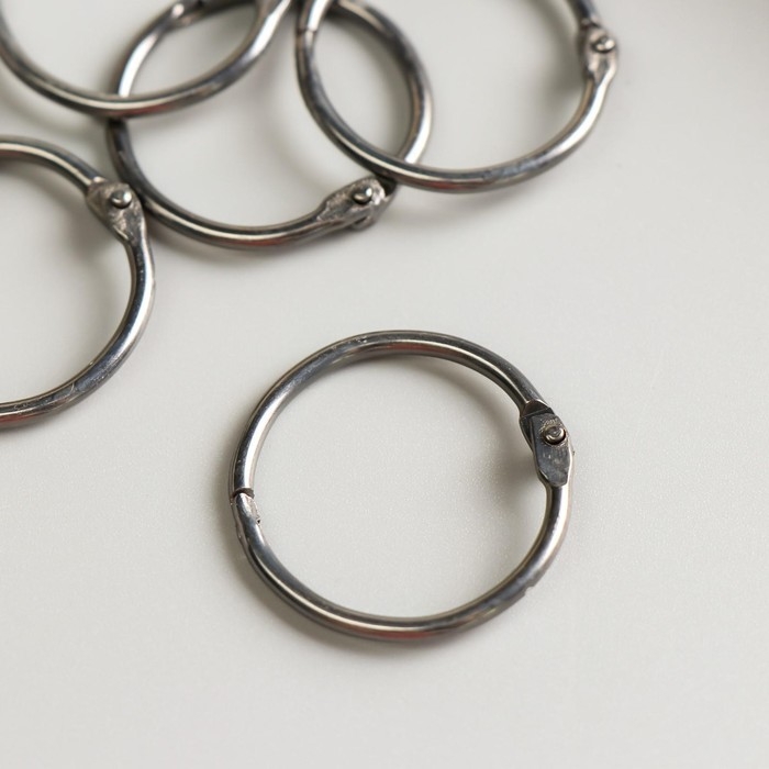 Кольца для творчества (для фотоальбомов) Кольца для творчества (для фотоальбомов) "Чёрное" внутр. d= 2,5 см внешн. d=3 см набор 6 шт