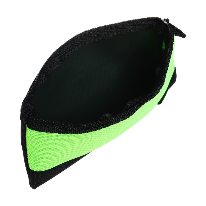 Пенал мягкий, 1 отделение, 105 х 195 мм, плоский, ПМП 09-73, чёрный/салатовый 57440 Пенал мягкий, 1 отделение, 105 х 195 мм, плоский, ПМП 09-73, чёрный/салатовый 57440