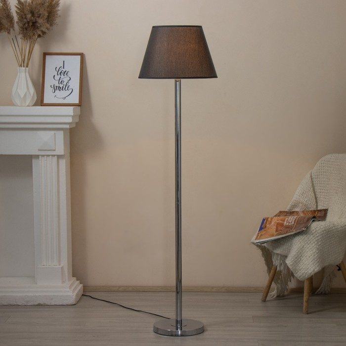 Торшер 16440/1BK Е27 40Вт черно-хромовый 38х38х157 см