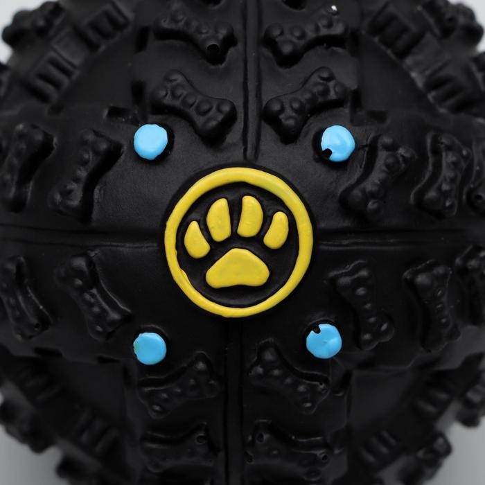 Квакающий мяч для собак, жёсткий, 7,5 см, чёрный Квакающий мяч для собак, жёсткий, 7,5 см, чёрный