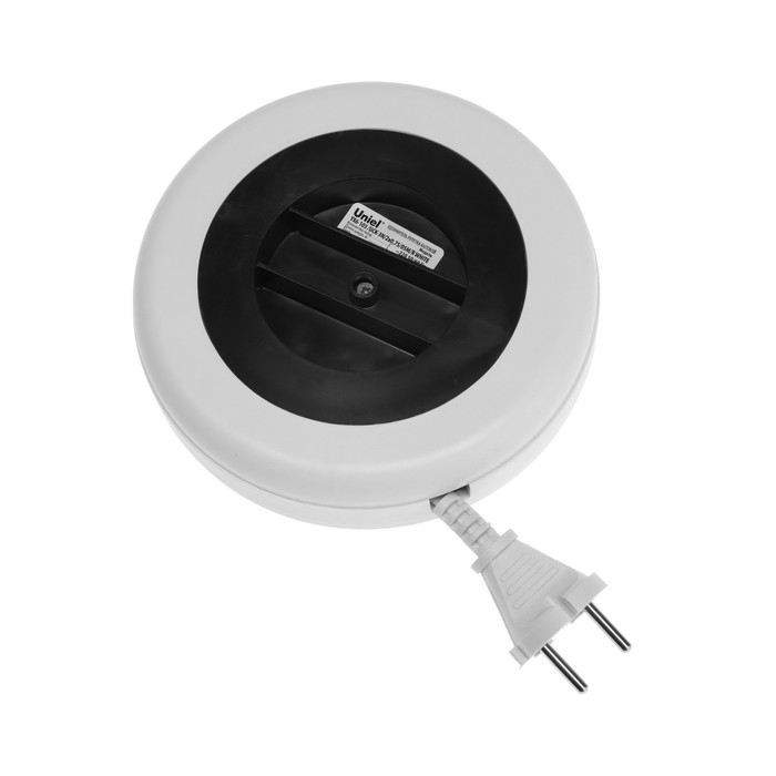 Удлинитель-рулетка Uniel, 3 розетки, 5 м, 6 А, 1300 Вт, ШВВП 2х0.75 мм2, без з/к, белый Удлинитель-рулетка Uniel, 3 розетки, 5 м, 6 А, 1300 Вт, ШВВП 2х0.75 мм2, без з/к, белый