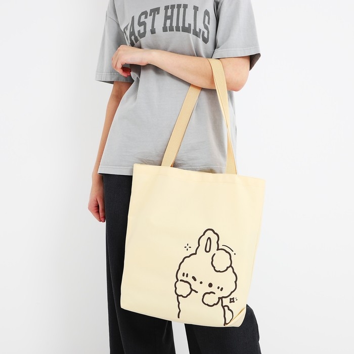 Шопер Зайка, 40х12х38, цвет бежевый Шопер Зайка, 40х12х38, цвет бежевый