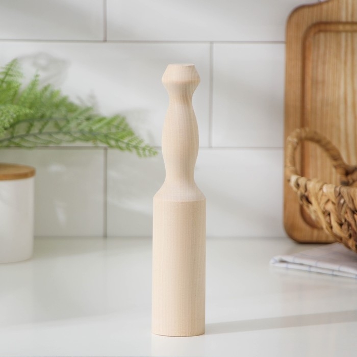 Картофелемялка-толкушка деревянная Доляна, 21×4 см, берёза Картофелемялка-толкушка деревянная Доляна, 21×4 см, берёза