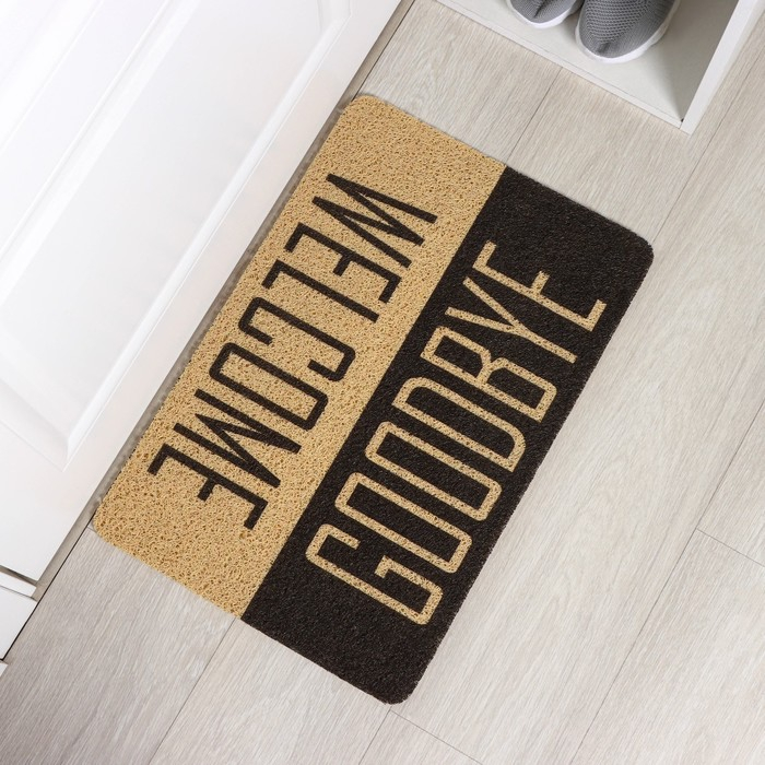 Коврик придверный грязезащитный Доляна «Здравствуйте. Досвидания», 40×60 см Коврик придверный грязезащитный Доляна «Здравствуйте. Досвидания», 40×60 см