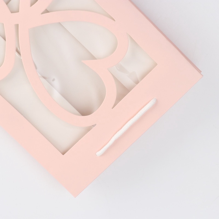 Пакет подарочный с фигурным окном, 18 х 13 х 25 см, розовый Пакет подарочный с фигурным окном, 18 х 13 х 25 см, розовый