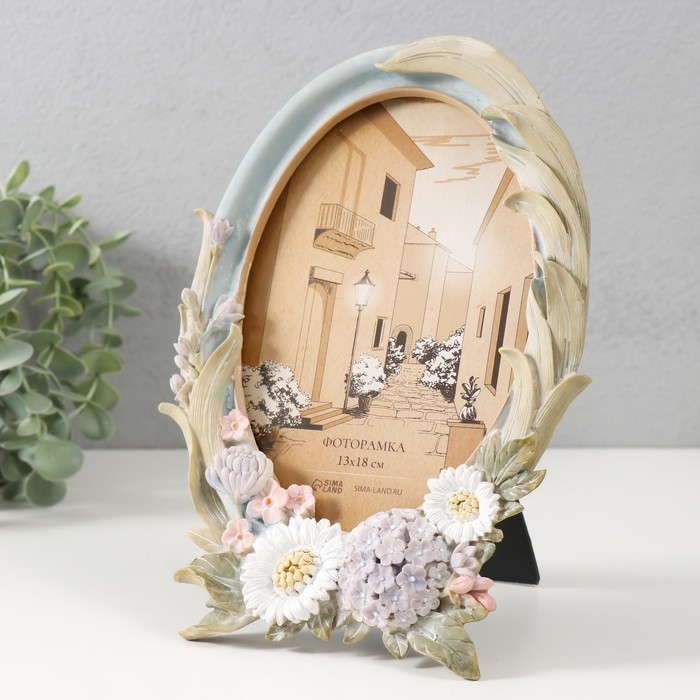 Фоторамка полистоун 13х18 см Фоторамка полистоун 13х18 см "Летний букет" пастельные оттенки 17х2,1х23,4 см