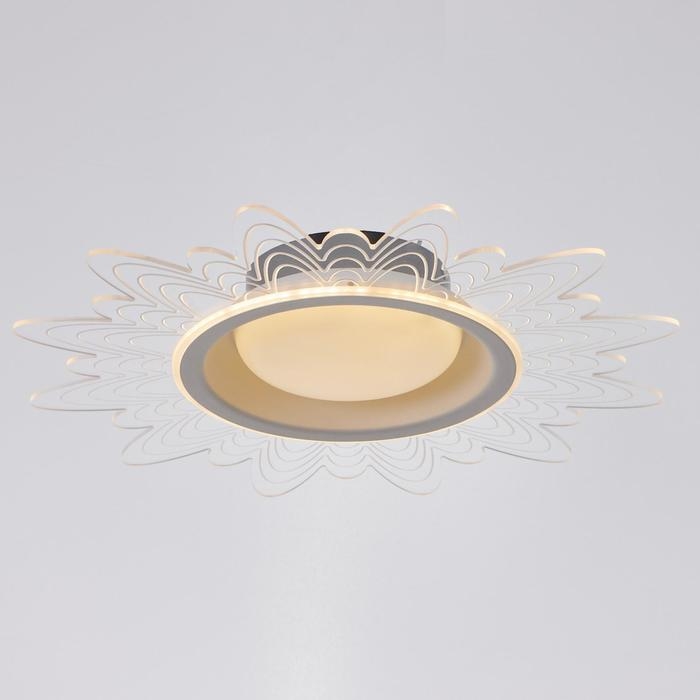 Люстра с ПДУ 1195/1 LED 52Вт 3000-6000К диммер белый-прозрачный 50х50х8 см BayerLux