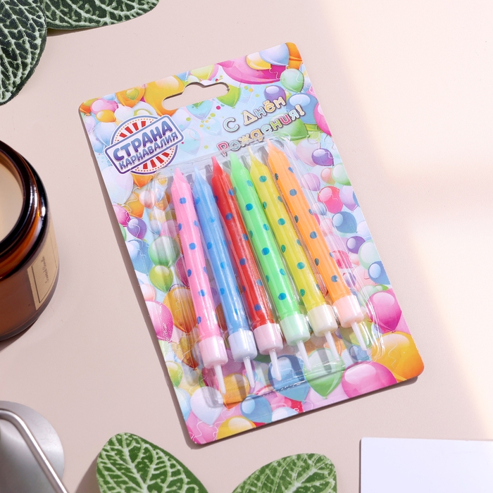 Свечи в торт  Свечи в торт "Горошек" 7х0.6 см, 6 шт