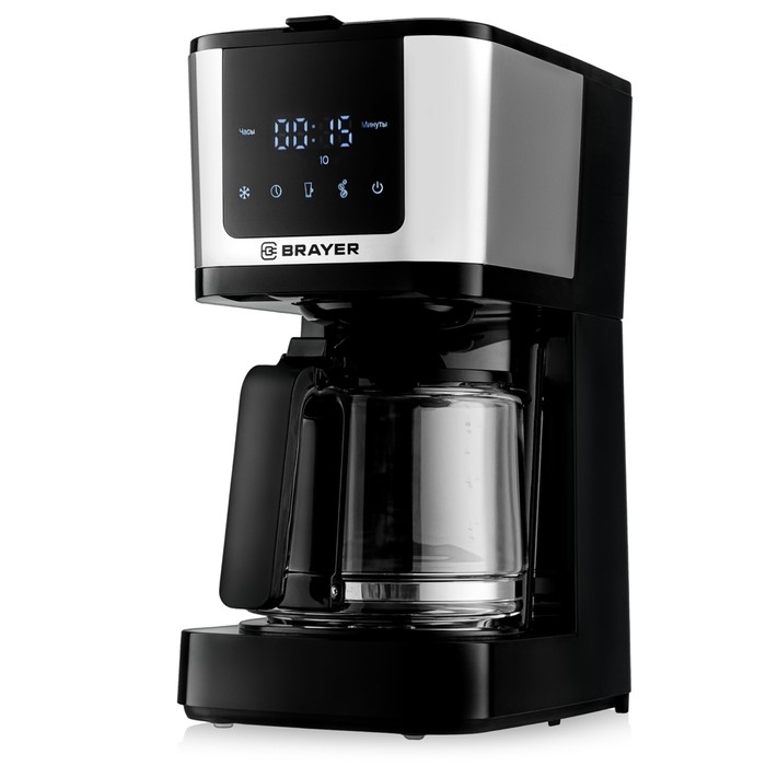 Кофеварка BRAYER 1125BR, капельная, 900 Вт, 1,25 л, чёрно-серебристая Кофеварка BRAYER 1125BR, капельная, 900 Вт, 1,25 л, чёрно-серебристая