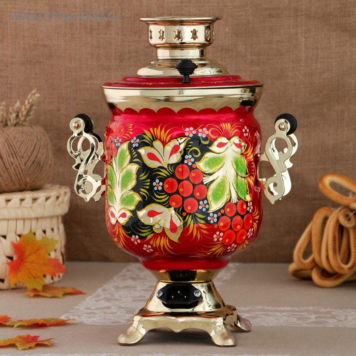 Самовар «Рябина», банка, 3 л, электрический Самовар «Рябина», банка, 3 л, электрический