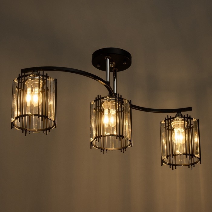 Люстра Люстра "Астрила" 3хЕ27 40Вт черный 61,5х12х28,5см BayerLux