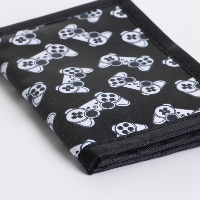 Кошелёк детский на липучке «Выбражулька», цвет чёрный