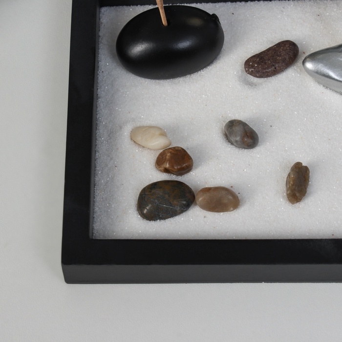 Сад Дзен  Сад Дзен "Медитация инь-ян у гонга" песок+камни+аромапалочка 13,2х15х15,3 см