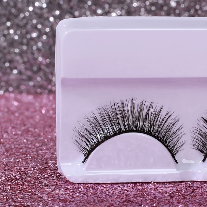 Ресницы накладные «Взгляд», 11 мм, без клея, цвет чёрный Ресницы накладные «Взгляд», 11 мм, без клея, цвет чёрный